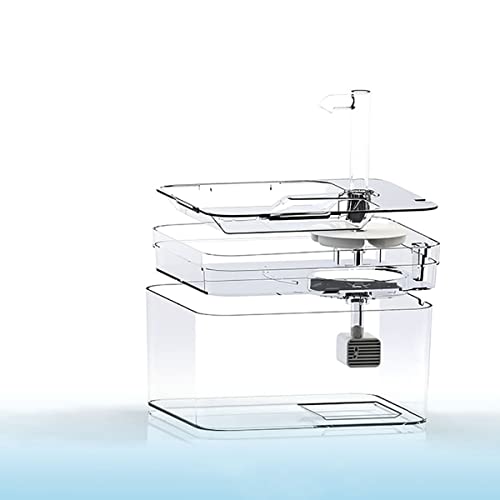 Fuente de Agua para Gatos, Dispensador de Agua Automático Transparente para Gatos, Fácil de Montar y Limpiar, Fuentes de Agua para Gatos con 6 Filtros de Repuesto y 2 Configuraciones de Flujo de Agua