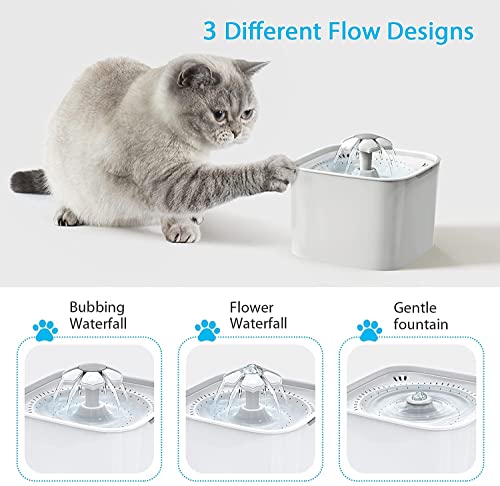 Fuentes Gatos,Fuente para Gatos, Bebedero Automático 2L, Bebedero Gatos Perros con 2 Filtros de Carbón