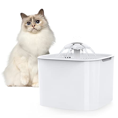 Fuentes Gatos,Fuente para Gatos, Bebedero Automático 2L, Bebedero Gatos Perros con 2 Filtros de Carbón