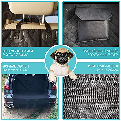 Funda para Perros para Maletero de Coche, Protección mascotas con Bolsa de transporte – impermeable lavable | Alfombrilla suave antideslizante | Cubierta Maletero | Esterilla de Protección del tronco