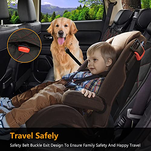 Funda Perros Coche, Pet Cubierta Asientos de Coche para Perro con Ventana de Malla, 2 Cinturón de Seguridad, Impermeable y Resistente Antideslizante Protector de Asiente de Coche con SUV, Camión