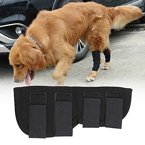 Funda Protectora para la Pierna del Perro, Funda Protectora para la Rodilla del Animal doméstico Funda Protectora para la recuperación de la Almohadilla para la Pierna del Perro(L-Negro)