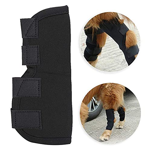 Funda Protectora para la Pierna del Perro, Funda Protectora para la Rodilla del Animal doméstico Funda Protectora para la recuperación de la Almohadilla para la Pierna del Perro(L-Negro)