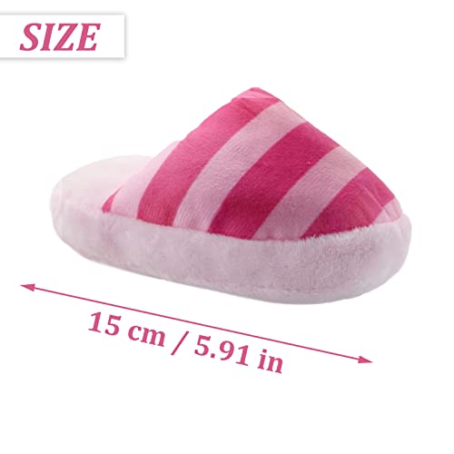 FuninCrea Juguete de peluche para perros, bonitas zapatillas de casa, juguetes interactivos, para perros medianos y cachorros, juguete para morder para reducir el aburrimiento (rosa)