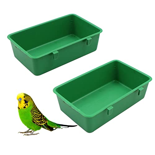 fuxunamz Bañera Pájaros Jaula Comedero Multifuncional - Cuenco de plástico, Colgante Alimentador, Baño para pájaros con Gancho, para pájaros pequeños, Pinzón, Periquito, Canario, Loro