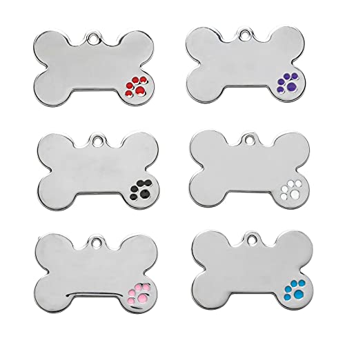 Fyfjur Placas para Perros, Collar Perro Personalizado, Etiquetas de Identificación de Perro Parpadeante Grabadas Personalizadas, Placa de identificación en blanco, tallada DIY,para Mascota Grabada