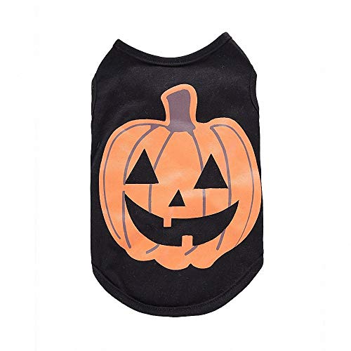 FZ FUTURE Gato Perro Chaleco de Calabaza, Disfraz de Mascota de Halloween, Divertido Disfraz de Perrito, Perros Calabaza Halloween Traje Ropa, para Fiesta Halloween Cosplay Navidad Fiesta,M