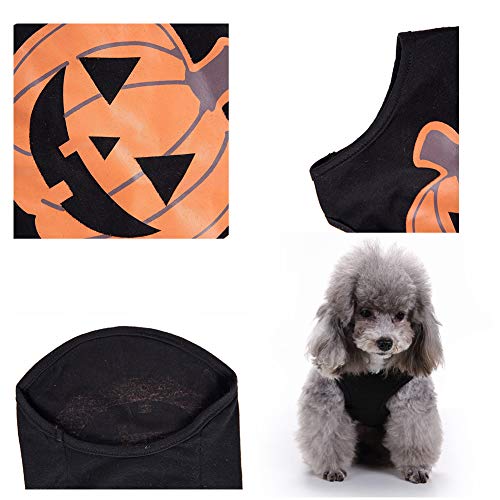 FZ FUTURE Gato Perro Chaleco de Calabaza, Disfraz de Mascota de Halloween, Divertido Disfraz de Perrito, Perros Calabaza Halloween Traje Ropa, para Fiesta Halloween Cosplay Navidad Fiesta,M