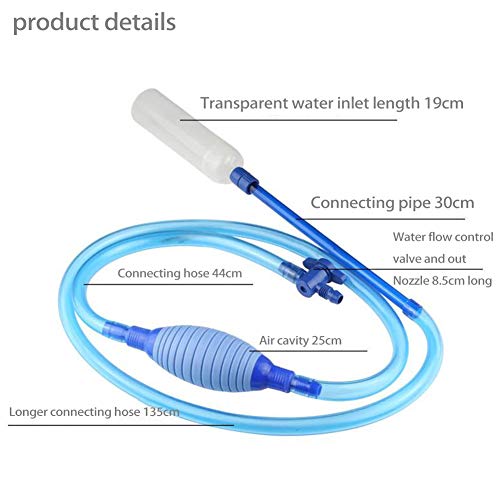 Gaolin Cambiador De Agua para Pecera, Dispositivo Manual De Limpieza De Tubería De Succión De Tanque De Agua, Dispositivo De Lavado De Arena Al Vacío De Tubo De Acuario.