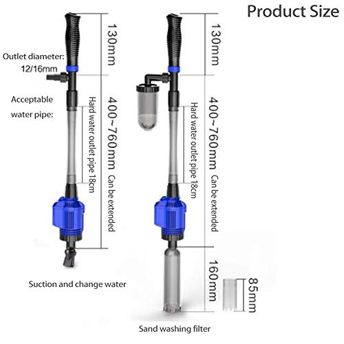 Gaolin Limpiador De Tanque De Peces, Bomba De Agua De Bombeo Automático Eléctrico para Limpiar Heces De Peces, Bomba De Lavado De Arena Y Aguas Residuales para Acuarios, para Tanques De Peces.