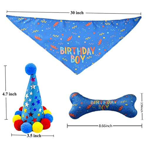 Gaoominy Juguete Hueso Sombrero PañUelo del CumpleañOs Perro Conjunto Fiesta Perro Proveedores Fiesta Feliz CumpleañOs Animal DoméStico Decoraciones CumpleañOs Mascotas (Azul)