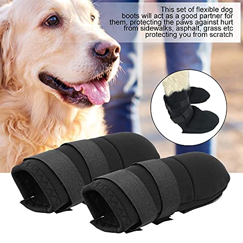 Garosa Zapatos Neopreno Perros Zapatos para Perros Bulldog Zapatos Impermeables Al Aire Libre para Correr Botas De Lluvia para Mascotas Medianos Antideslizantes Resistentes Suela 2pcs (L)