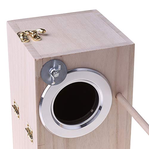 GASSDINER Nido de Hamaca, Caja de Madera para cría de pájaros, Caja de apareamiento para periquitos con Ventana Transparente para Cockatiel Finch Canaries Lovebird Parr