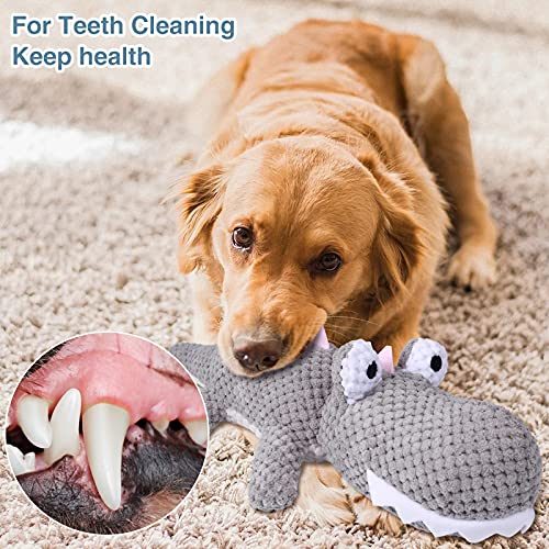 G.C Juguetes para Perros Cachorros, Peluche para Perros con Sonido Juguete Interactivo Perro Masticar Resistentes Cocodrilo Juguetes para Mascotas de Pequeños y Medianos