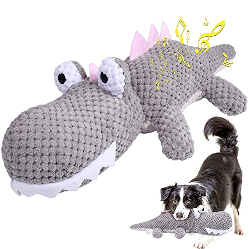 G.C Juguetes para Perros Cachorros, Peluche para Perros con Sonido Juguete Interactivo Perro Masticar Resistentes Cocodrilo Juguetes para Mascotas de Pequeños y Medianos