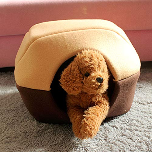 Gelentea Cama de invierno para gatos y perros, plegable, suave, cálida, para cachorros, cueva, colchoneta para dormir