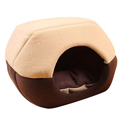 Gelentea Cama de invierno para gatos y perros, plegable, suave, cálida, para cachorros, cueva, colchoneta para dormir