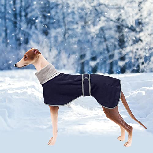 Geyecete - Abrigo con Forro Polar para Perro, con Bandas Ajustables, para Invierno Clima frío,Jersey con Agujero del arnés, para medianos y Grandes Perros Galgo-Rojo-XXXL