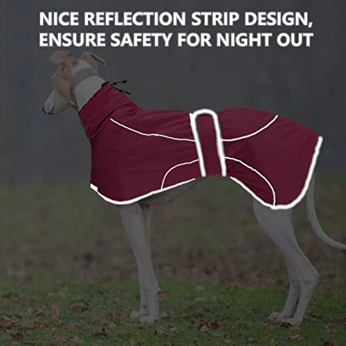 Geyecete Abrigo de invierno para perro con forro polar cálido, ropa para perro al aire libre con bandas ajustables, ropa de perro de alta calidad para perro mediano, grande, galgo, rosa