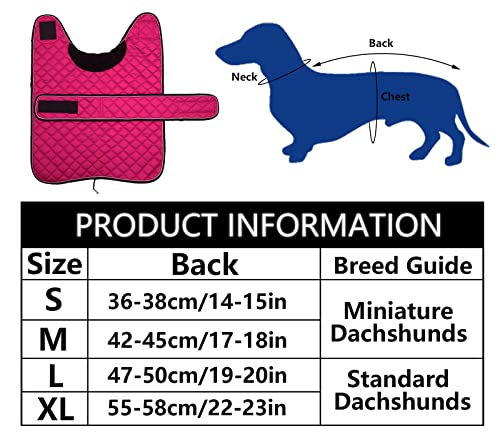 Geyecete Abrigo térmico de Invierno para Perro Salchicha,con Forro Polar cálido,Impermeable Ropa al Aire Libre con Bandas Ajustables e Agujero del arnés,para medianos/pequeña Perros - Rosa-S