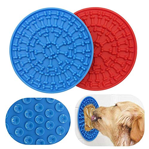 GHKK Alimentador de Silicona para Perros, Esterilla para lamer, tazón de alimentación para Perros y Mascotas para distracción en el baño