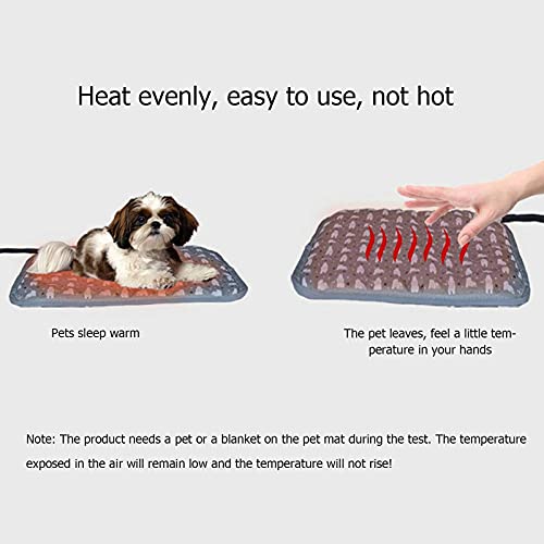 GHQBDMG Almohadilla Calefactora Eléctrica Pet para Perros Y Gatos Alfombra Calefactora Eléctrica Impermeable Interior Alfombra Calefactora Ajustable Cama Calefactora para Mascotas con