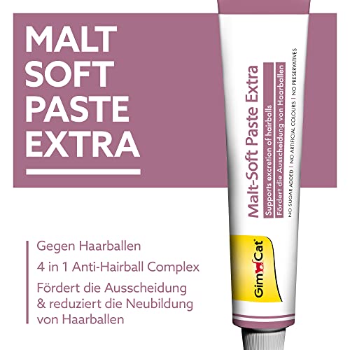 GimCat Malt-Soft Extra, pasta con malta- Anti-Hairball snack para gatos favorece la excreción de bolas de pelo (1 x 100 g)