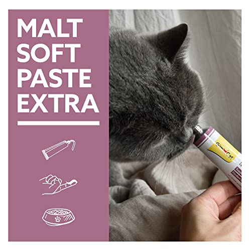 GimCat Malt-Soft Extra, pasta con malta- Anti-Hairball snack para gatos favorece la excreción de bolas de pelo (1 x 100 g)