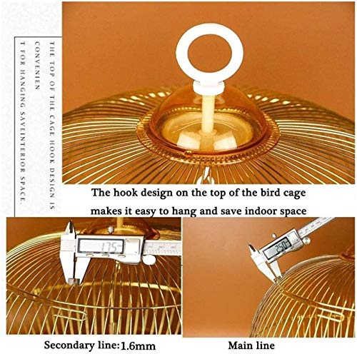 GJNVBDZSF Jaula de pájaro de Piel de Tigre Redonda Ligera, Jaula Ornamental Decorativa de Metal al Aire Libre, Jaula de Loro de cría pequeña de jardín,
