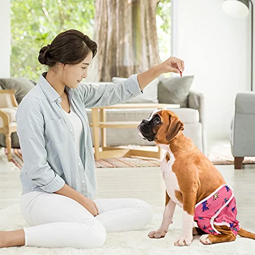 GLAITC Pañales para Perros, 3 Piezas Pañales Lavables para Perros Pañales Reutilizables para Mascotas Fisiológica Pantalón para Perros Hembra para Perros pequeños, medianos y Grandes S