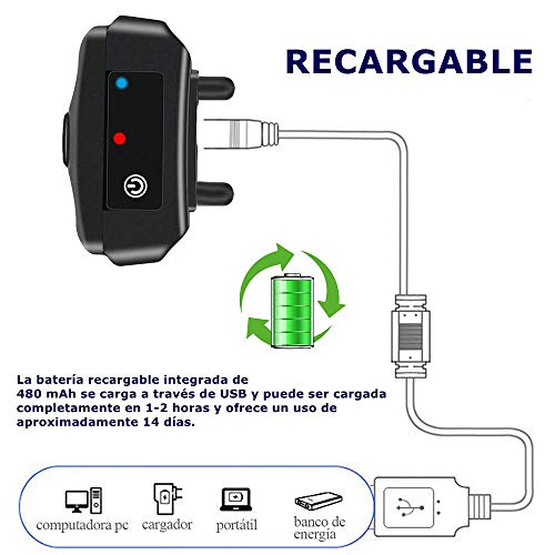 GLEADING Collar Antiladridos con Sonido y Vibración, Collar Ladrido de Perro Automático y Recargable -2 Collares(TPU+Nylon)