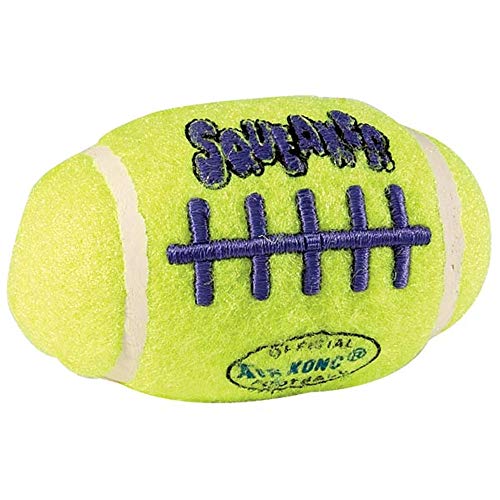 Global Pelota de Rugby para Perro Kong Air Squeaker pequeño | Mordedor para Perro con Sonido | Juguete Resistente para Perro