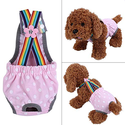 GLOGLOW Tirante Punteado para Mujer Pañales de Perro Algodón Pañal Lavable Perro Sanitario Menstrual Pantalones Ropa Interior para Mascotas, 6 Tamaños(M/12号)