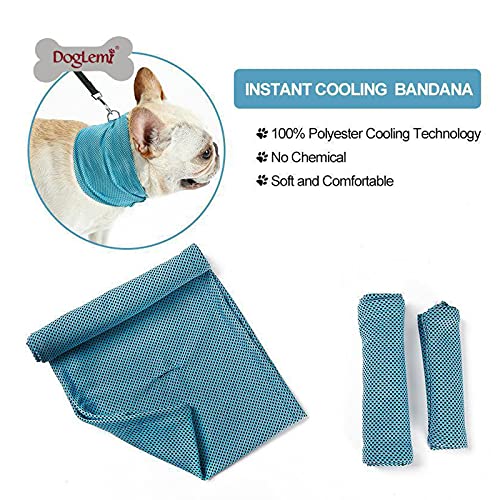 Gloryit Bandana para Perro Pañuelo Perro Refrescante Collar Refrigerante Perro Enfriar al Perro para Refrescar al Perro en Verano y Ayudarlo a Pasar el Verano,Transpirable,Refrescante(Azul L 55×16cm)