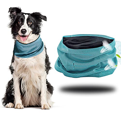 Gloryit Bandana para Perro Pañuelo Perro Refrescante Collar Refrigerante Perro Enfriar al Perro para Refrescar al Perro en Verano y Ayudarlo a Pasar el Verano,Transpirable,Refrescante(Azul L 55×16cm)