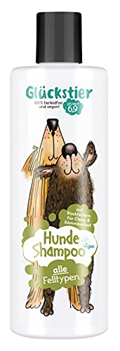 Glückstier Champú para Perros de 250 ml, champú desengrasante para Todas Las Razas de Perro, para Pelaje Brillante y Mejor Peinado, pH Adaptado, 100% Vegano y Libre de Animales