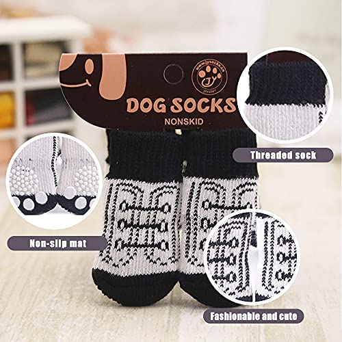 GmeDhc Calcetines Perro, 8 Piezas Zapatos para Perros, Calzado para Perros Verano, Calcetines Perro Antideslizantes, Botas, Patucos para Perros, Zapatos Perro Patrón de Encaje de Zapato de Perro (M)