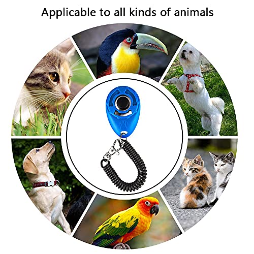 GmeDhc clicker Perro, 6 Piezas Clicker para Adiestramiento Perro, cliker Entrenamiento Perro con Sonido Fuerte, Multicolor con, Training Clicker con Correa para la Muñeca para Gato Caballo Pajaros