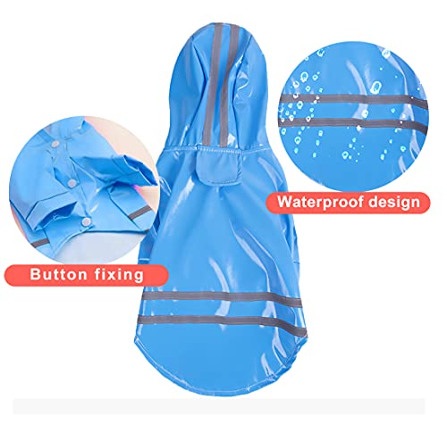 GmeDhc Impermeable Perro, Chubasquero Perro, Chubasquero para Mascotas, Impermeable Perro Pequeño con Tiras Reflectantes, Poncho de Lluvia Impermeable Adecuado para Mascotas pequeñas y Medianas