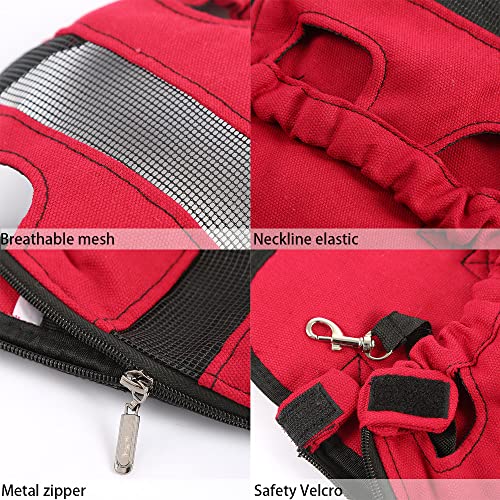 GmeDhc Mochilas para Llevar Perros, 1 Piezas Mochila para Gatos, Mochilas para Perros Pequeños, Mochila para Mascotas para Viaje de Mascotas, Mediano, Rojo