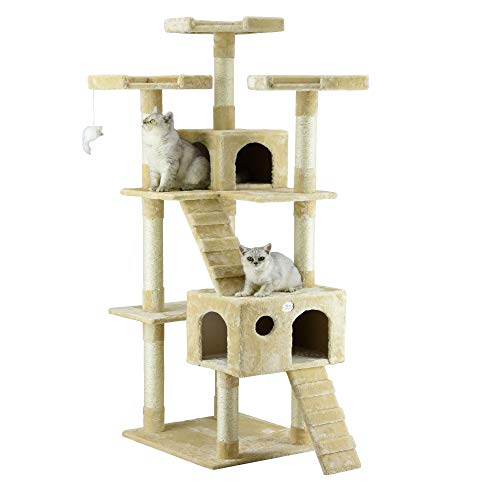 GO Mascota Club 72 "Tall Beige Gato árbol de Muebles (5 Niveles, Beige)