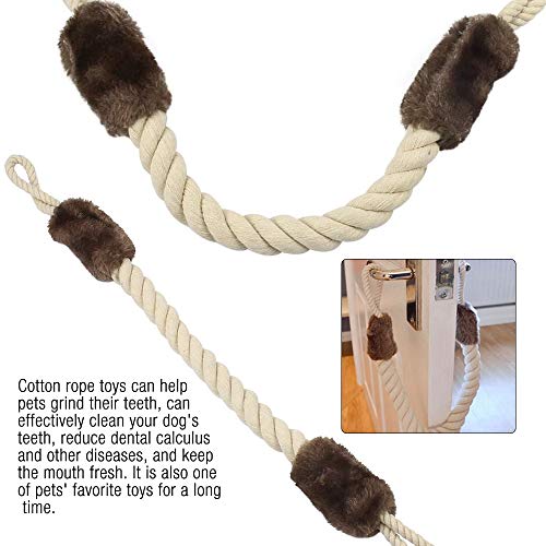 Gobesty Cuerda de tope de puerta, 2 protectores de huecos de puerta para mascotas, entrada y salida, cuerda anticolisión, protector de seguridad para bebés