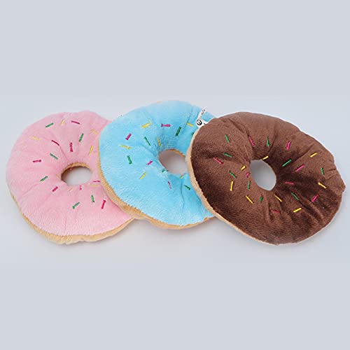 Gojiny 4 Piezas de Forma de Donuts Squeaker Perro de Juguete de Masticar Juguetes Interactivos para Perros 5 1 * 4.3In de Peluche de Juguete para Perros Juego de Juguetes de Colores para