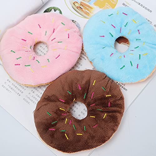 Gojiny 4 Piezas de Forma de Donuts Squeaker Perro de Juguete de Masticar Juguetes Interactivos para Perros 5 1 * 4.3In de Peluche de Juguete para Perros Juego de Juguetes de Colores para