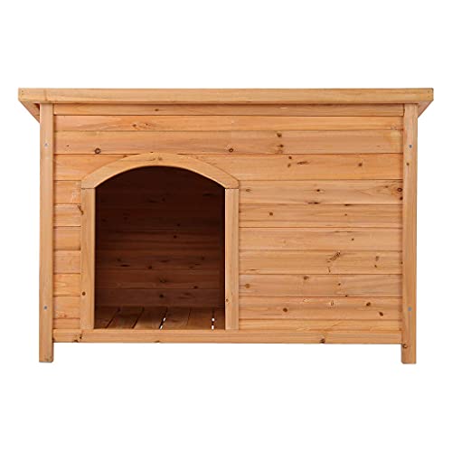 gongxi Casa para Perros De Madera Única, Refugio Clásico Simple Y Práctico para Mascotas, Gran Y Espaciosa Villa para Mascotas De Otoño Invierno Four Seasons, Cabaña Móvil Duradera para Animales-XL