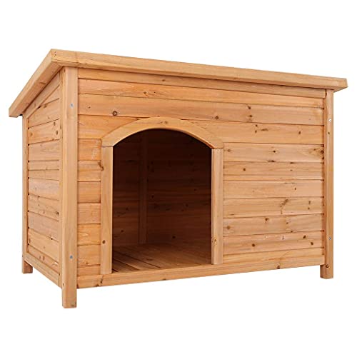 gongxi Casa para Perros De Madera Única, Refugio Clásico Simple Y Práctico para Mascotas, Gran Y Espaciosa Villa para Mascotas De Otoño Invierno Four Seasons, Cabaña Móvil Duradera para Animales-XL