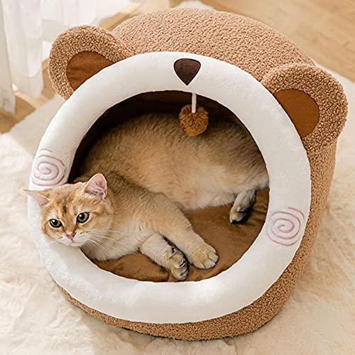 gormyel Camas DE Cat, Cama DE Petras Calva Calva para Gatos, Camas DE Cable DE ALGODÓN Pep para Gatos Interiores, Cama DE Cat Cable Cable Caza DE Cat Soft, Casa De Mascota Semicerrada para Gato