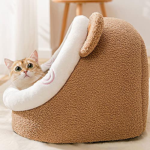 gormyel Camas DE Cat, Cama DE Petras Calva Calva para Gatos, Camas DE Cable DE ALGODÓN Pep para Gatos Interiores, Cama DE Cat Cable Cable Caza DE Cat Soft, Casa De Mascota Semicerrada para Gato