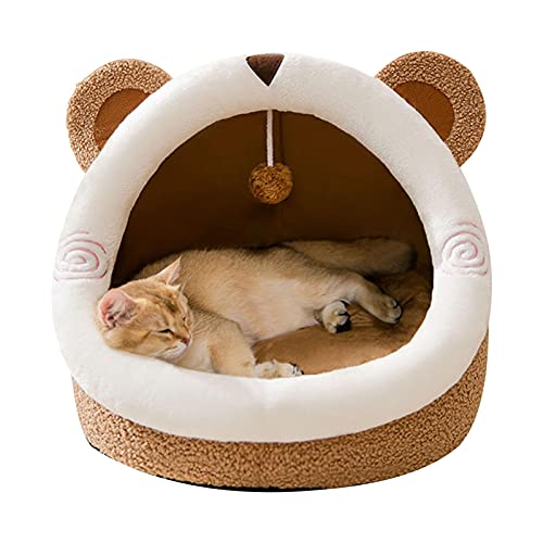 gormyel Camas DE Cat, Cama DE Petras Calva Calva para Gatos, Camas DE Cable DE ALGODÓN Pep para Gatos Interiores, Cama DE Cat Cable Cable Caza DE Cat Soft, Casa De Mascota Semicerrada para Gato