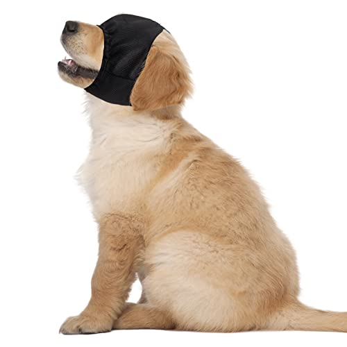 Gorra de Trueno de Mascotas Cubierta de Tela de Ojos de Perro Cubiertas de Orejas de Perro de Boca de Ansiedad para Ruido Orejeras para Aseo Anti Coche Enfermedad Anti Corteza (S)